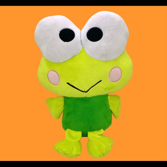 VTG Keroppi 15” Plush Green Sanrio Stuffed Animal